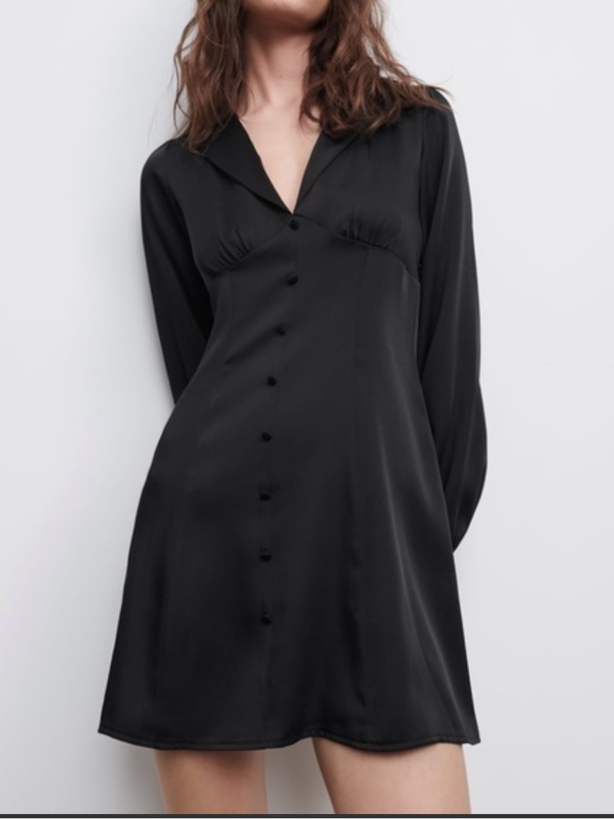 Bohme Black Button-Front Mini Dress
